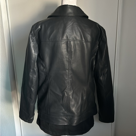 New a.n.a. New Concepts Women’s Vegan Leather Black Moto Jacket Biker Jacket - Picture 5 of 13